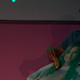 Karl with a Katie standee and a banana